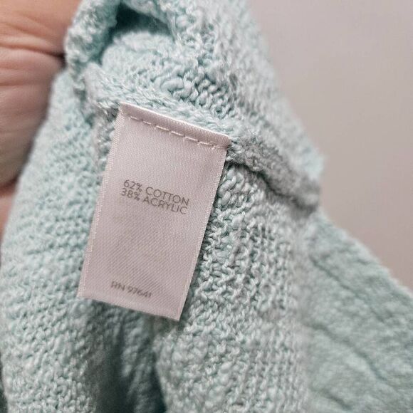 J Jill Canal Blue Seafoam Green Textured Knit Tunic Long Sleeve Sweater Small - Picture 6 of 7